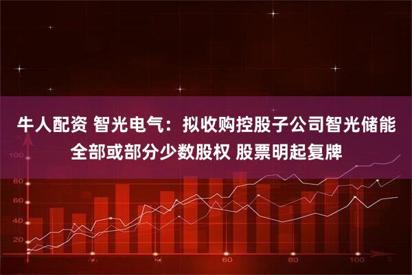牛人配资 智光电气:拟收购控股子公司智光储能全部或部分少数股权 股票明起复牌