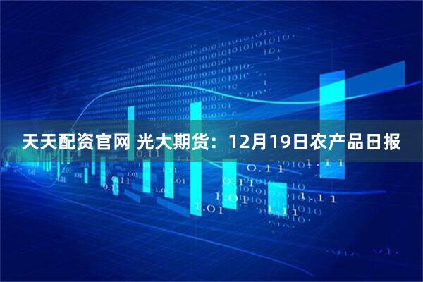 天天配资官网 光大期货：12月19日农产品日报